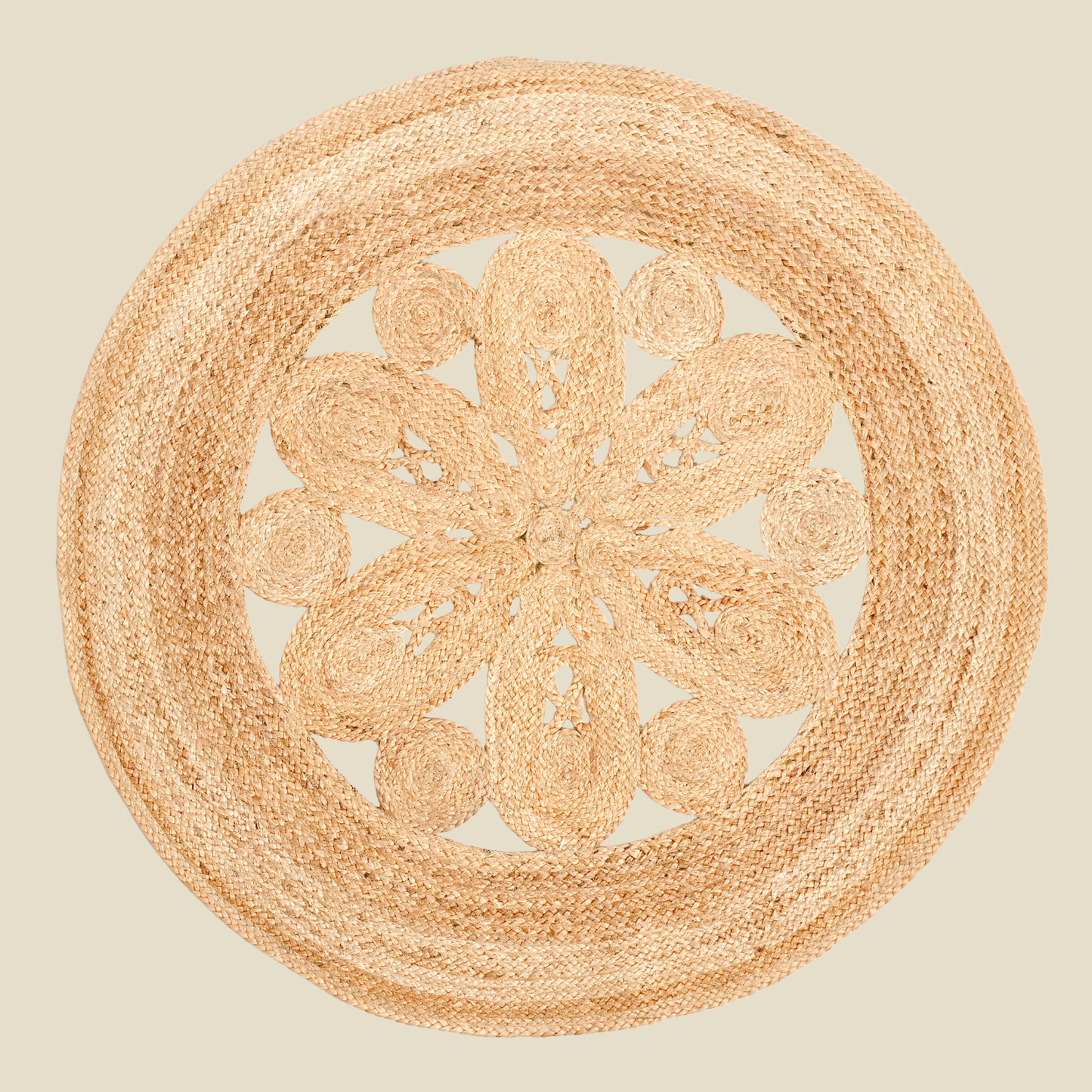 Zarié Tara Handwoven Jute Rug | Floral Weave Design