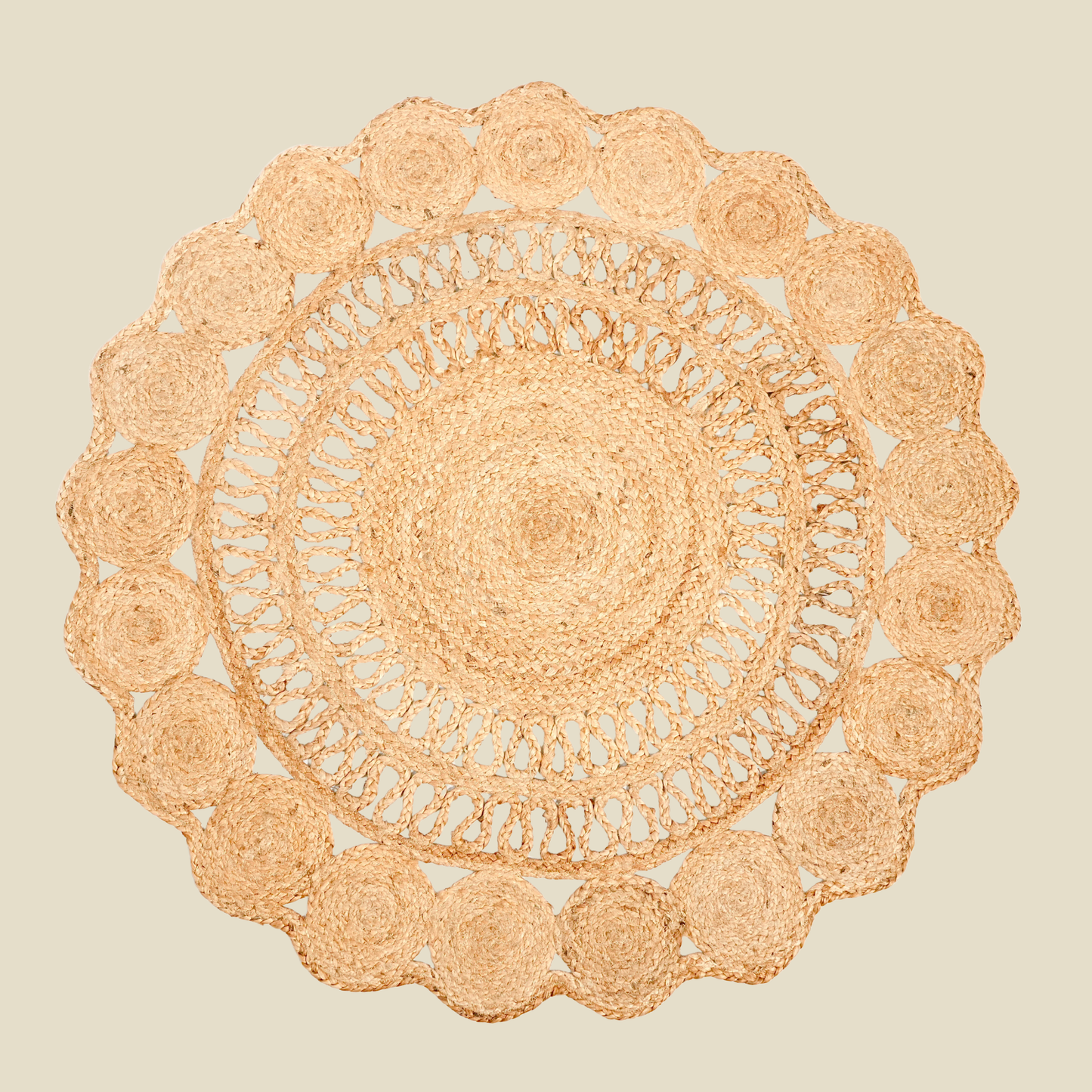 Zarié Riva Handwoven Jute Rug | Textured Weave Design