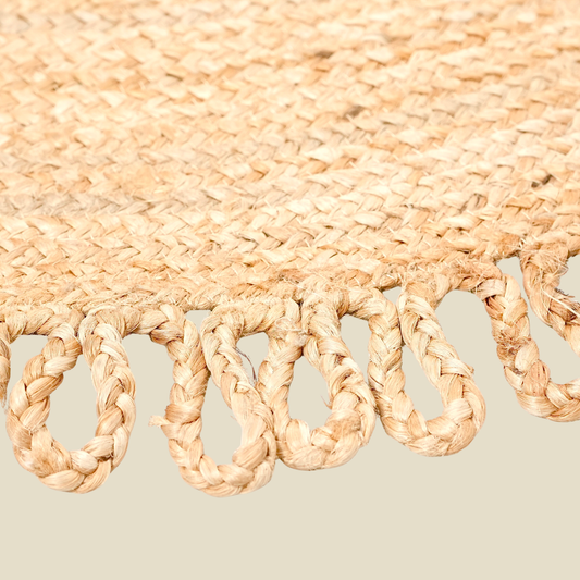 Zarié Aira Handwoven Jute Rug | Loop Edge Design