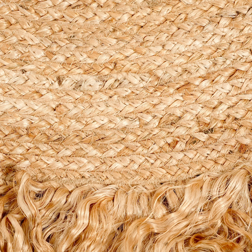 Zarié Saanjh Handwoven Jute Rug | Fringed Edge