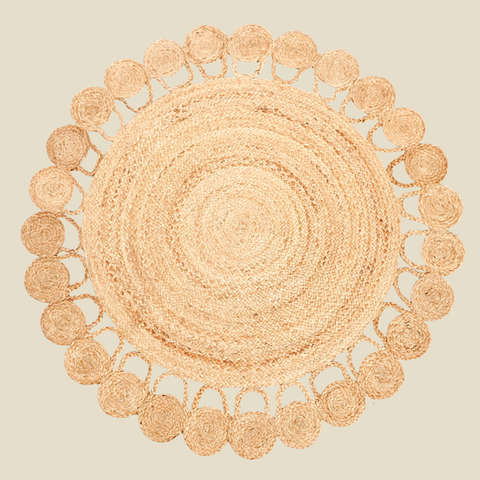 Zarié Meher Handwoven Jute Rug | Connected Weave Design