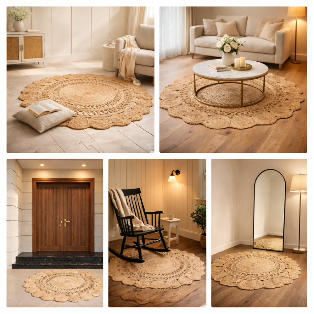 Zarié Riva Handwoven Jute Rug | Textured Weave Design