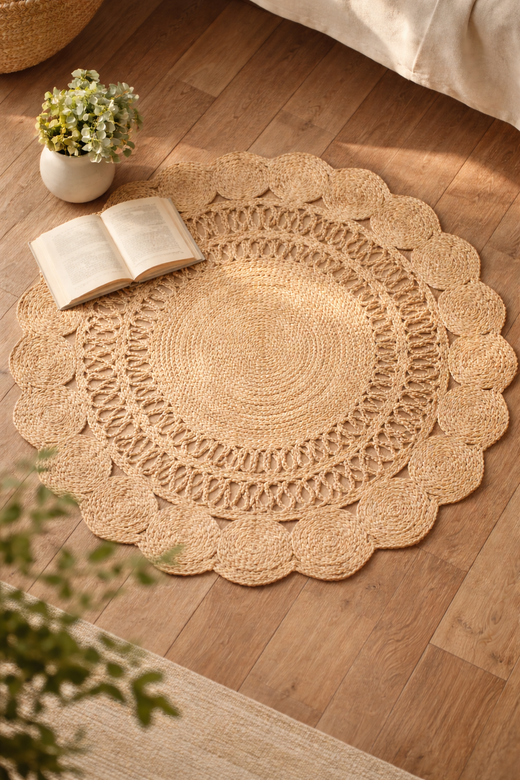 Zarié Riva Handwoven Jute Rug | Textured Weave Design