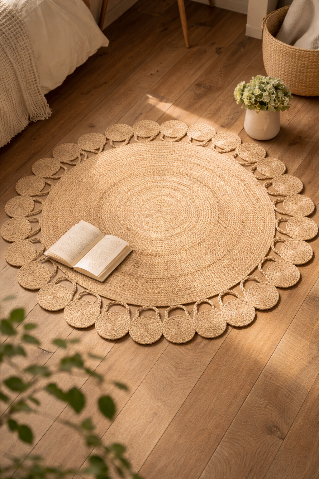 Zarié Meher Handwoven Jute Rug | Connected Weave Design